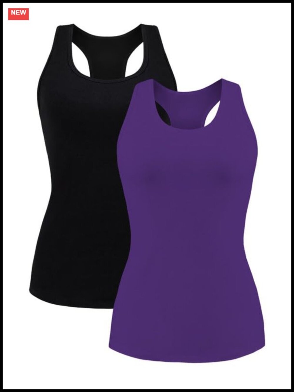 Women Tank Top with Shelf Bra Racerback Workout Yoga Undershirt